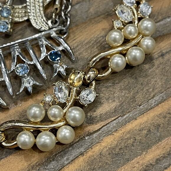 Rhinestone Recovery Lot Jewelry Findings & Crafting Vintage Lot Of 4 Necklaces - Picture 15 of 16